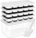 DOQAUS Ice Cube Tray with Lid and Bin,4 Pack Ice Cube Trays for Freezer