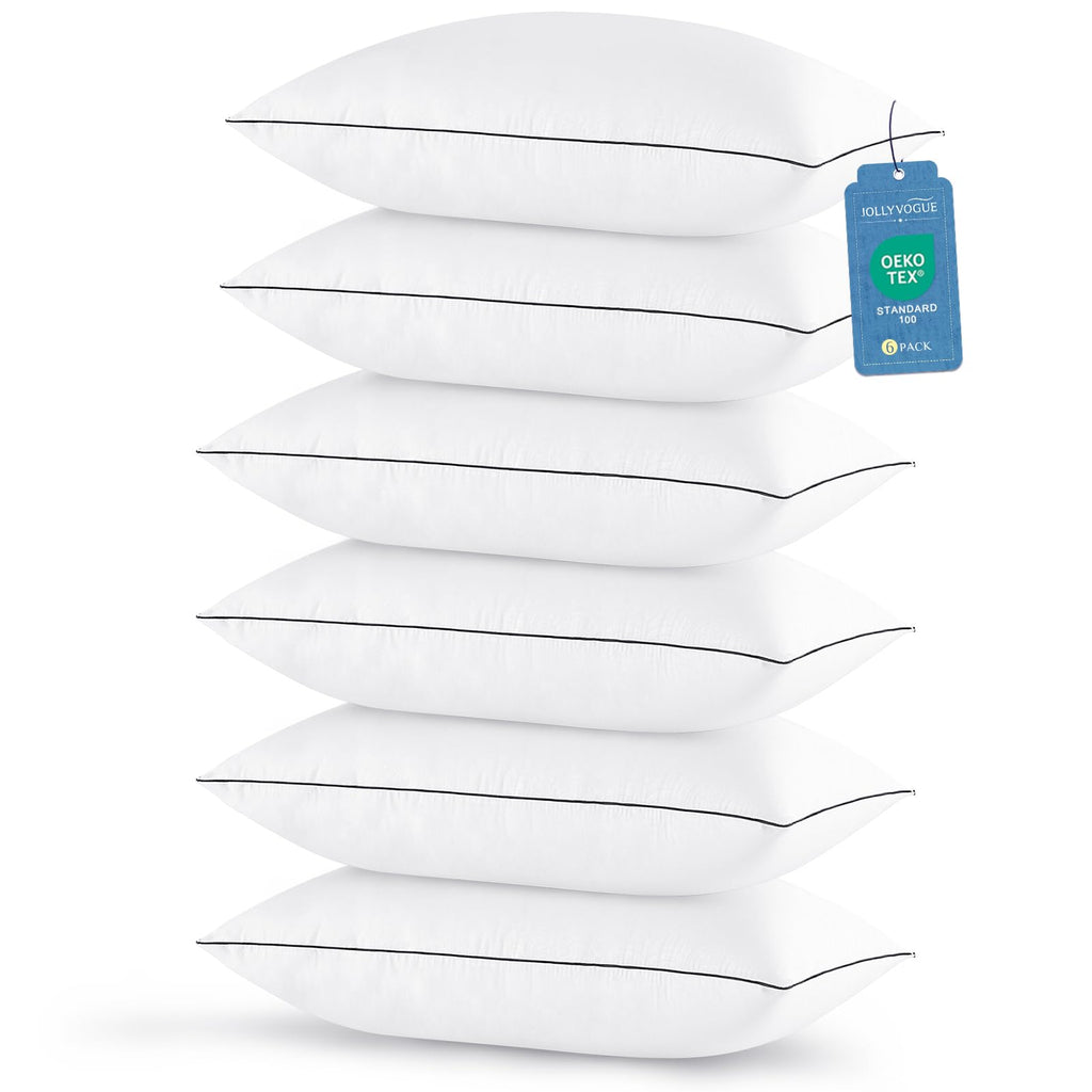 JOLLYVOGUE Pillows Standard Size Set of 2, Cooling and Firm Pillows with Oeko-Tex Certified Down Alternative Filling for Side, Back, and Stomach Sleepers, Hotel Collection