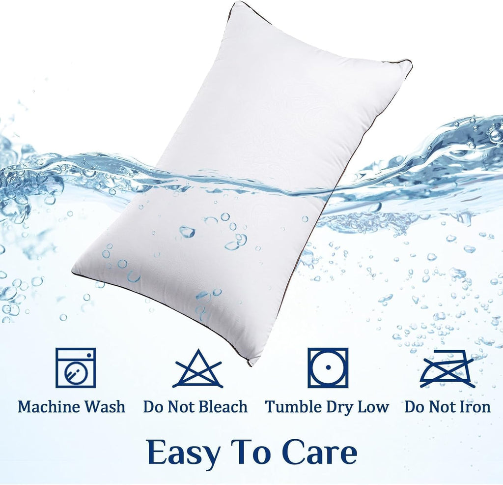 JOLLYVOGUE Pillows Standard Size Set of 2, Cooling and Firm Pillows with Oeko-Tex Certified Down Alternative Filling for Side, Back, and Stomach Sleepers, Hotel Collection