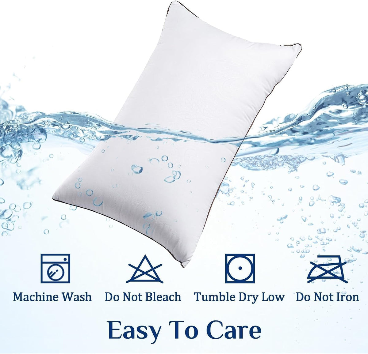 JOLLYVOGUE Pillows Standard Size Set of 2, Cooling and Firm Pillows with Oeko-Tex Certified Down Alternative Filling for Side, Back, and Stomach Sleepers, Hotel Collection