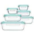 Vtopmart 8 Pack Glass Food Storage Containers with Lids Green