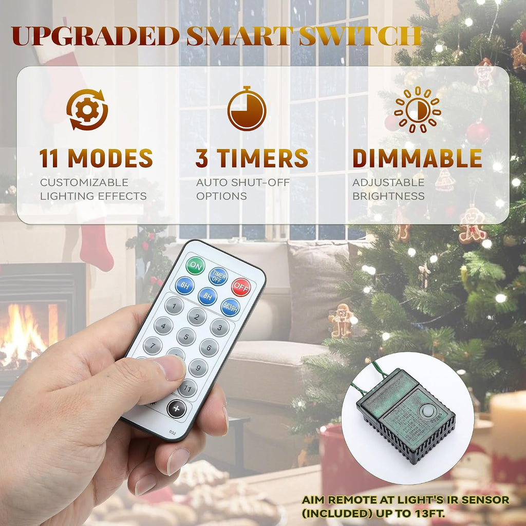YITAHOME 6ft Prelit Green Artificial Hinged Christmas Tree with Remote