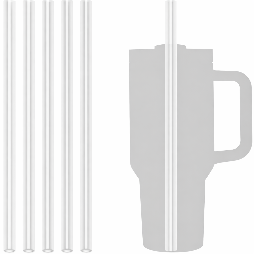 5-Pack Clear Reusable Straws – Fits 40oz Tumblers & Cups